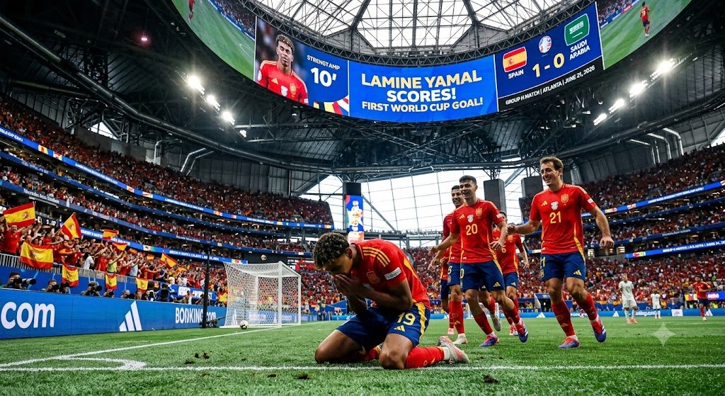 Lamine Yamal World Cup Goal 2026 Spain Rout Saudi Arabia