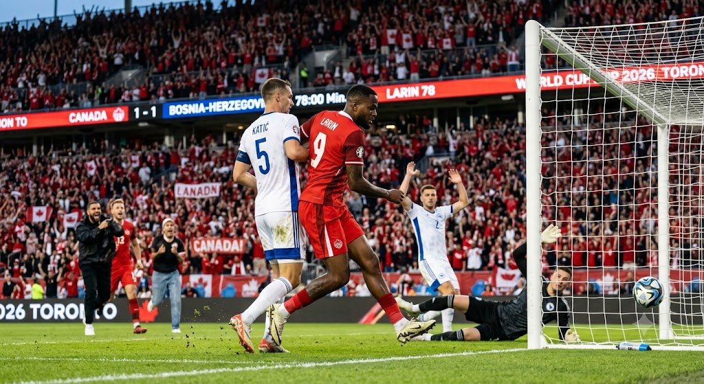 Cyle Larin Canada World Cup 2026 Late Equalizer vs Bosnia